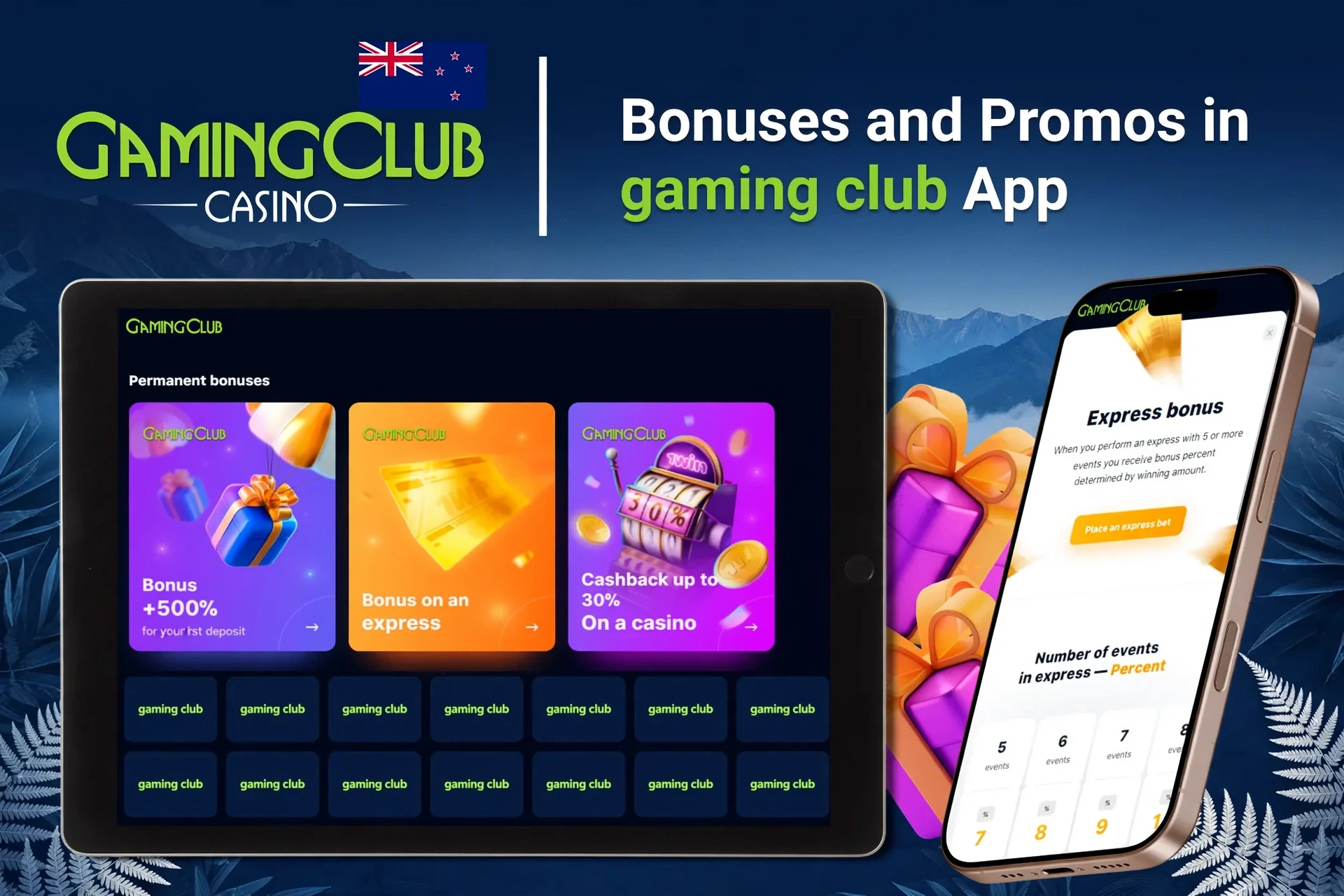 Registration process on the Gaming Club Casino mobile app with social login options