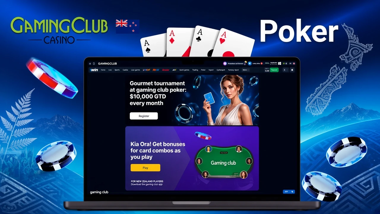 1Win poker promotion featuring a gourmet tournament with $10,000 guaranteed prize and bonuses for card combos