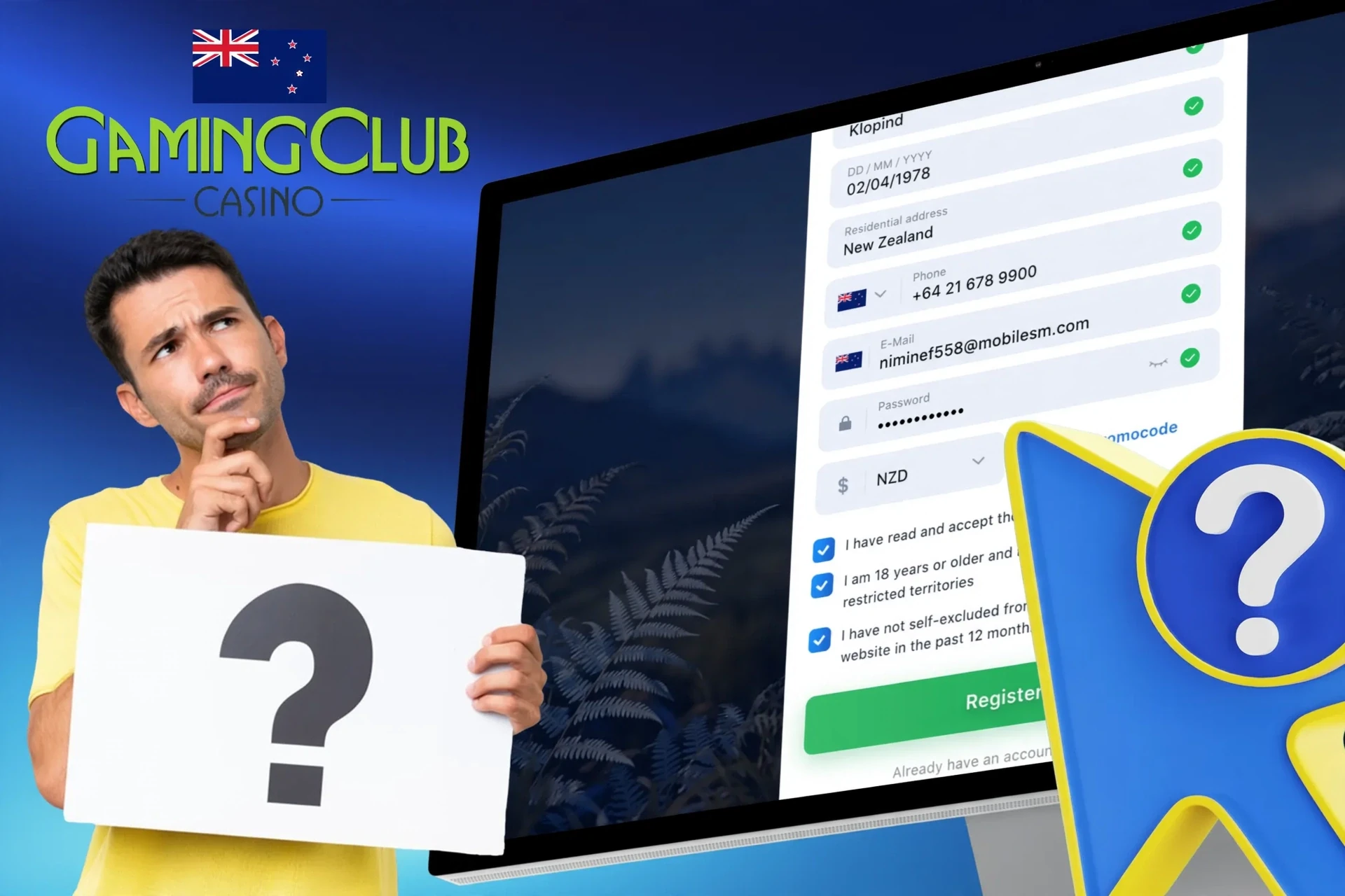 Step-by-step description of the registration process on the website or app